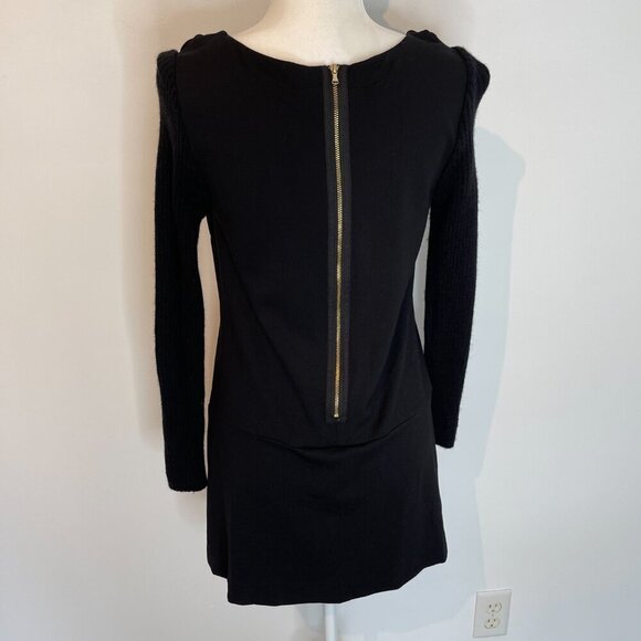 LOFT Black Dress with Sweater Sleeves size 4 - Picture 2 of 5